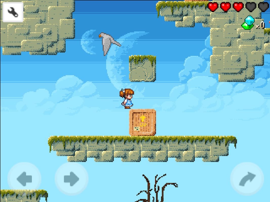 Alice's Mom's Rescue (Android) screenshot: And Alice can move these blocks (not when in her tiny shape, though).