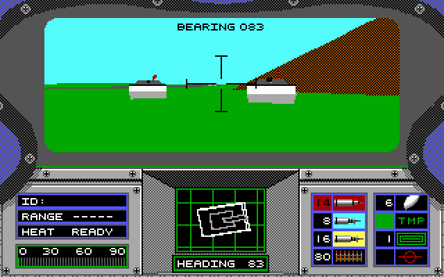 Abrams Battle Tank (DOS) screenshot: Watch out for the tanks! (EGA)