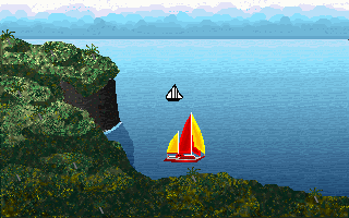 Lone Eagle: Colombian Encounter (DOS) screenshot: Let's sail!