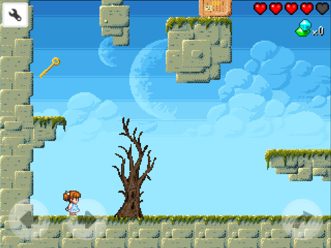 Alice's Mom's Rescue (Android) screenshot: How to reach that key. Later levels involve strategy.