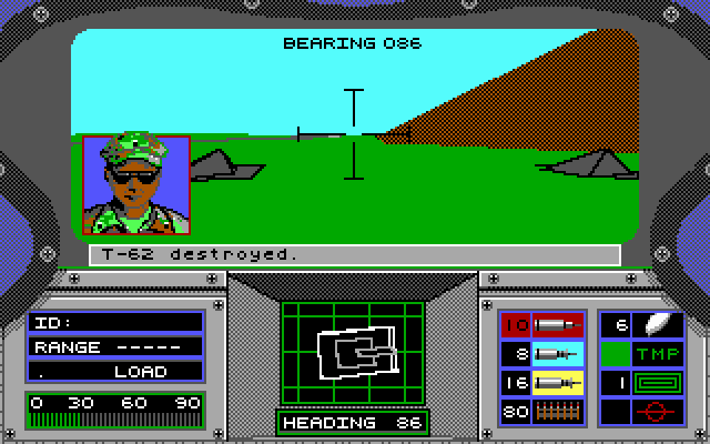 Abrams Battle Tank (DOS) screenshot: Tanks have been destroyed (EGA)
