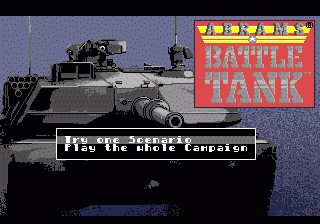 Abrams Battle Tank (Genesis) screenshot: Main menu