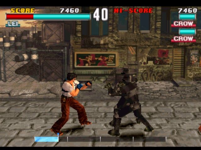 Tekken 3 (PlayStation) screenshot: Final Tekken Fight? Tekken 3 features a number of modes, including a dodgeball like mode and this classic punch-em-up style game.