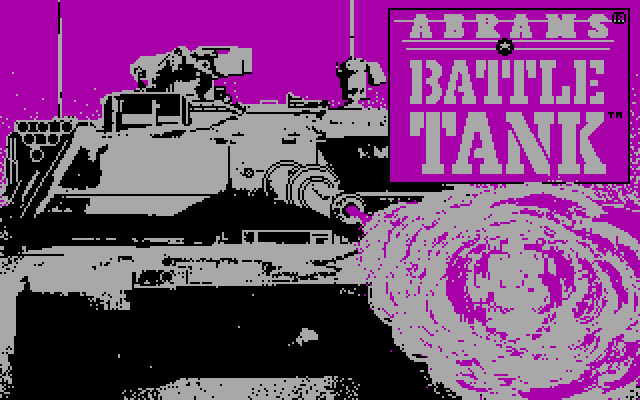 Abrams Battle Tank (DOS) screenshot: Title screen (CGA)