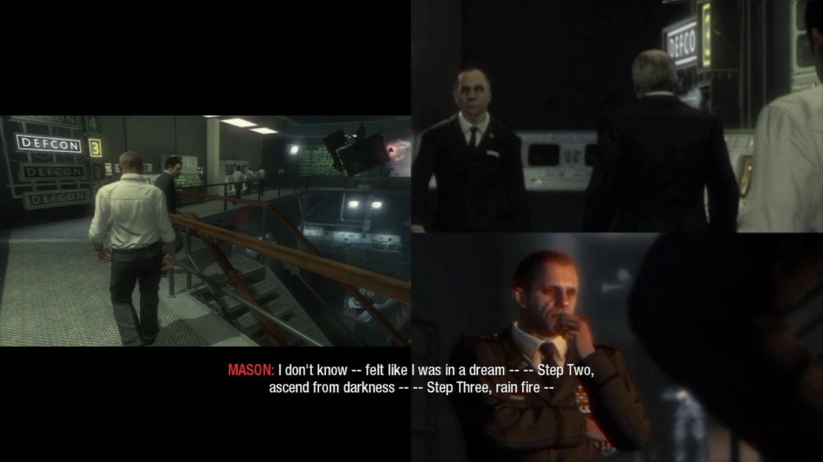Call of Duty: Black Ops (PlayStation 3) screenshot: Certain cutscenes show multiple scenes simultaneously