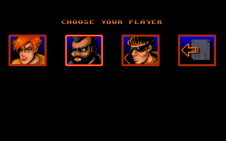 Lamborghini: American Challenge (DOS) screenshot: Pick your player (I didn't know Mr. T raced cars...)