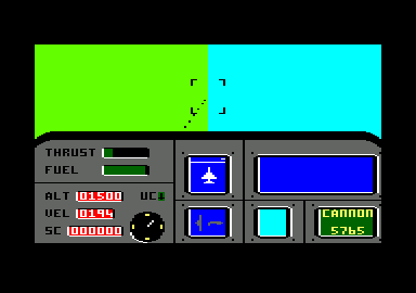 ACE: Air Combat Emulator (Amstrad CPC) screenshot: Hold your plane steady or you are gonna crash!