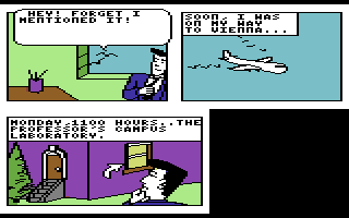Accolade's Comics featuring Steve Keene Thrillseeker (Commodore 64) screenshot: Let's fly to vienna!