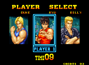 Burning Fight (Neo Geo) screenshot: What's your poison