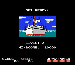 Jaws (NES) screenshot: Ready to go