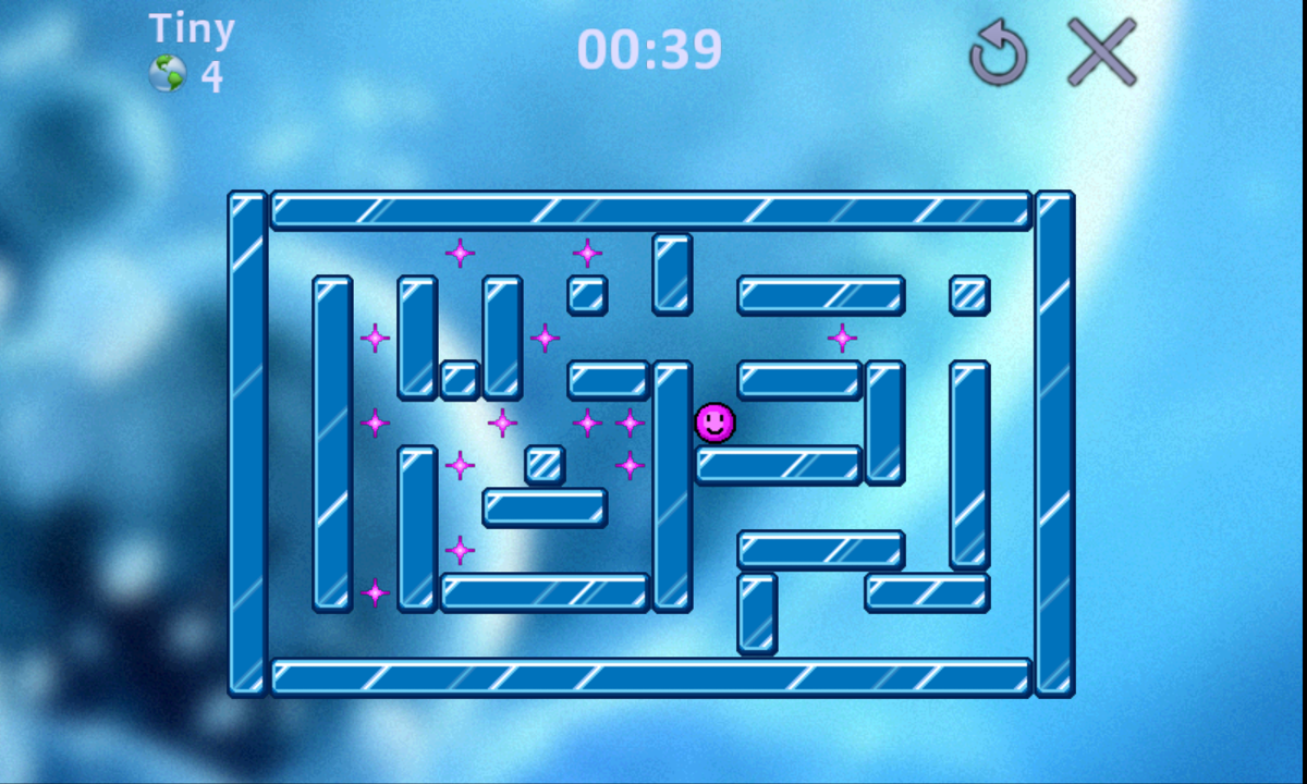 Yopaz IceStar (Android) screenshot: Possibly, the first time we'll get stuck (and reset the level).