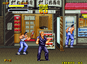 Burning Fight (Neo Geo) screenshot: Main Street