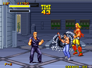 Burning Fight (Neo Geo) screenshot: "Hello. My name is Tom Anderson. Prepare to Die!"