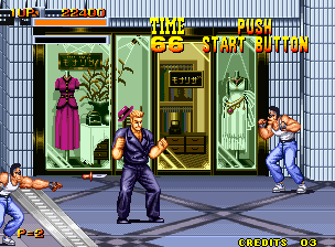 Burning Fight (Neo Geo) screenshot: Shopping Center
