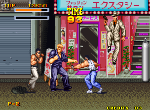 Burning Fight (Neo Geo) screenshot: Ohh, that's gotta hurt