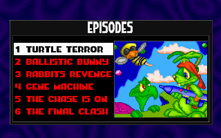 Jazz Jackrabbit (DOS) screenshot: Select the Episode