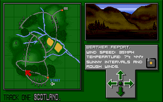 Burning Rubber (Amiga) screenshot: 01. Scotland-Map