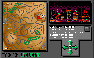 Burning Rubber (Amiga) screenshot: 10. Las Vegas-Map