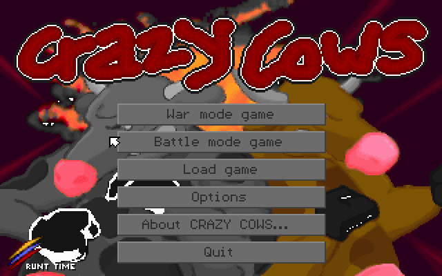 Crazy Cows (DOS) screenshot: Main Menu