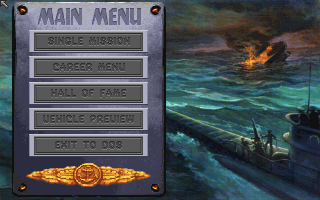 Aces of the Deep (DOS) screenshot: Main Menu