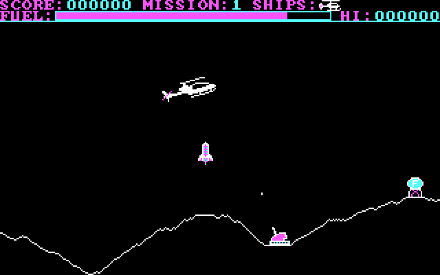Striker (DOS) screenshot: A rocket and a gun at the same time, this can't end well.