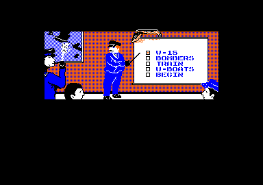 Ace of Aces (Amstrad CPC) screenshot: Mission Select