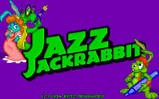 Jazz Jackrabbit: Holiday Hare 1994 (DOS) screenshot: Normal <i>Jazz Jackrabbit</i> title screen