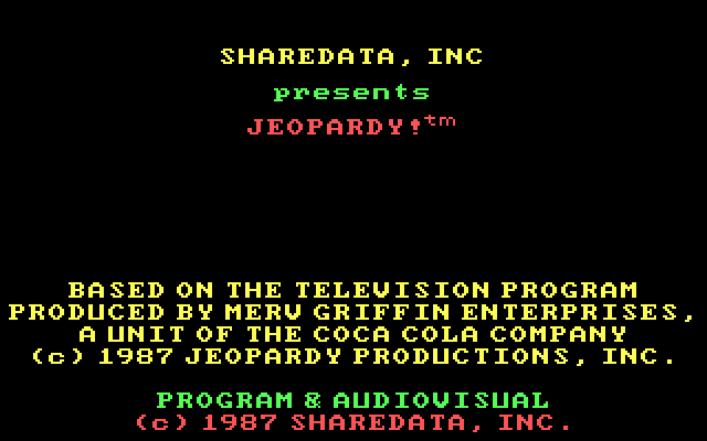 Jeopardy! (DOS) screenshot: The loading screen