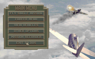 Aces Over Europe (DOS) screenshot: Menu