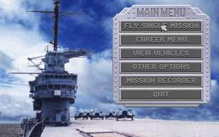Aces of the Pacific (DOS) screenshot: Main Menu