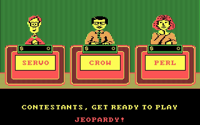 Jeopardy! (DOS) screenshot: Get ready to start a new game!