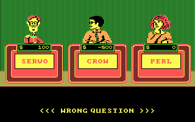 Jeopardy! (DOS) screenshot: You lose the selected dollar amount for an incorrect question