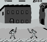 Cutthroat Island (Game Boy) screenshot: A lanky pirate