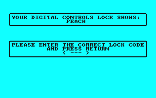 Acrojet (Amstrad CPC) screenshot: Enter a special code