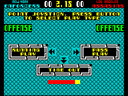 Cyberball (ZX Spectrum) screenshot: Play-calling