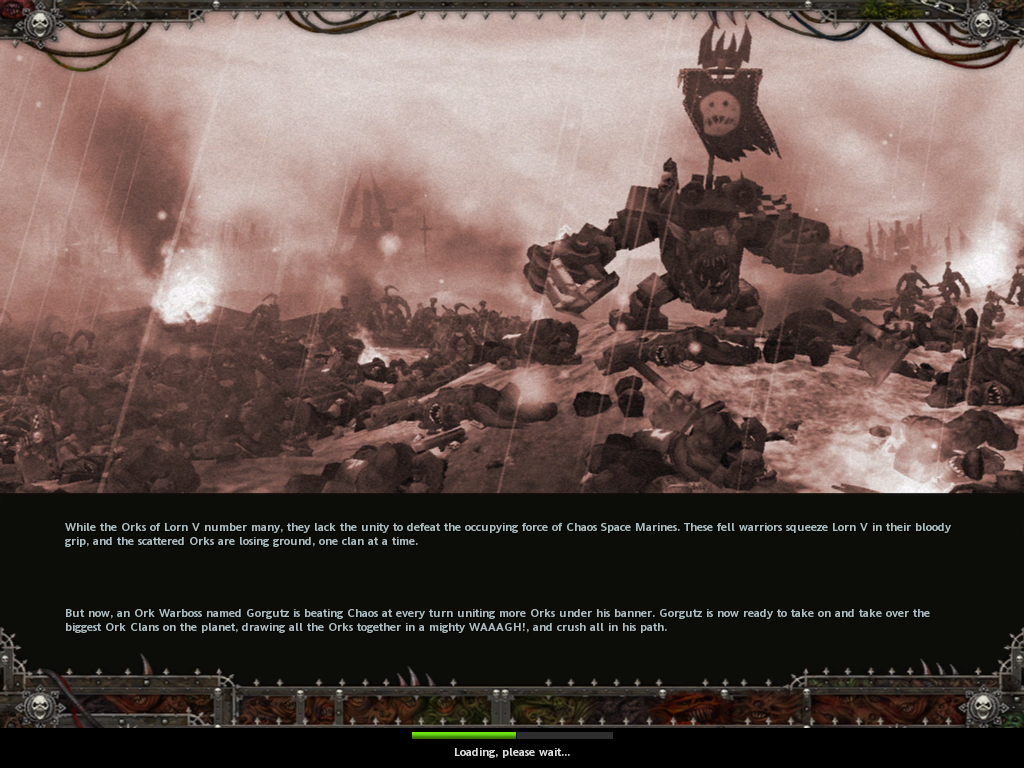 Warhammer 40,000: Dawn of War - Winter Assault (Windows) screenshot: Disorder campaign loading screen