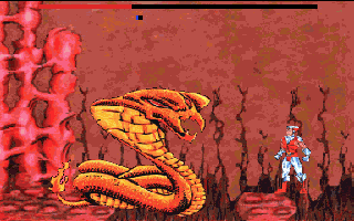 CyberGenic Ranger: Secret of the Seventh Planet (DOS) screenshot: 6th Planet Boss - The Worst!!