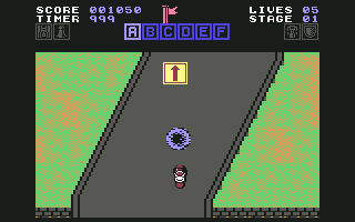 Action Fighter (Commodore 64) screenshot: Just killed a vehicle