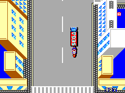 Action Fighter (SEGA Master System) screenshot: Entering a supply truck