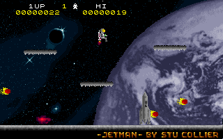 Jetman (DOS) screenshot: Now Full of Fuel