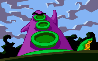 Maniac Mansion: Day of the Tentacle (DOS) screenshot: Purple Tentacle