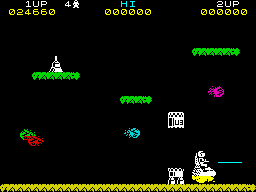 Jetpac (ZX Spectrum) screenshot: Another new spaceship on another planet