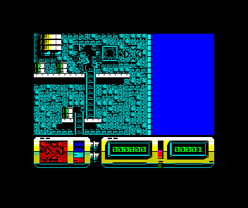Action Force II: International Heroes (ZX Spectrum) screenshot: Shot the window out to clear the path