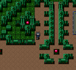 Cyber Knight (SNES) screenshot: In a greenish dungeon