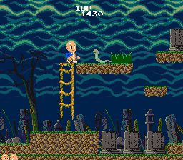 Bonze Adventure (TurboGrafx-16) screenshot: Cemetery