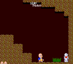 Bonze Adventure (TurboGrafx-16) screenshot: Get the statue to proceed to the next level