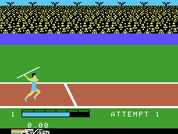 The Activision Decathlon (ColecoVision) screenshot: The javelin