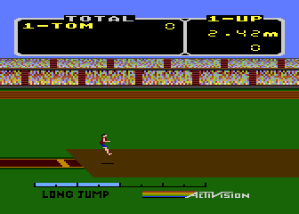 The Activision Decathlon (Atari 5200) screenshot: The long jump