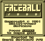 Faceball 2000 (Game Boy) screenshot: Title Screen