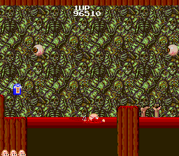 Bonze Adventure (TurboGrafx-16) screenshot: Bonze drowns in the lava